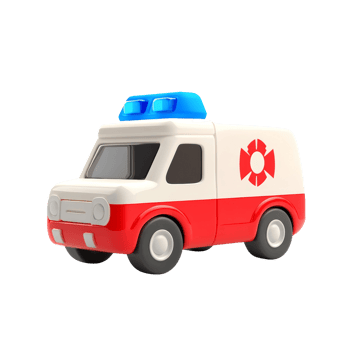 A Red and White Toy Ambulance Vehicle png