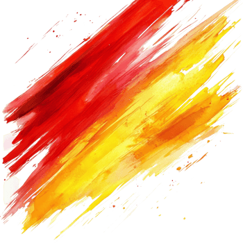 Abstract Red And Yellow Watercolor Paint Strokes png