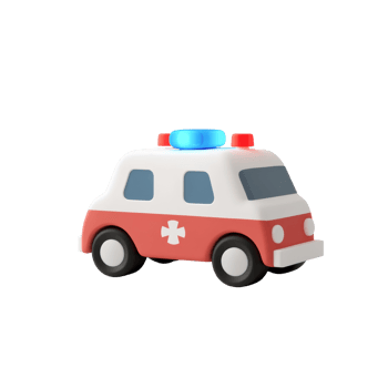 A Red And White Toy Ambulance With Lights png