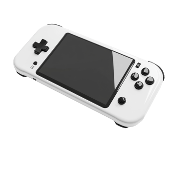 A White Handheld Gaming Console With Black Buttons png