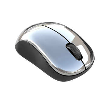 Sleek Chrome Wireless Computer Mouse Design. isolated png