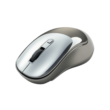 Sleek Metallic Wireless Computer Mouse Design png