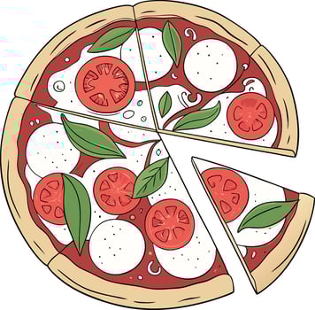 Pizza Margherita Illustration vector