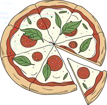 Delicious Pepperoni Pizza vector