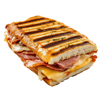 Delicious Cuban sandwich with layers of meats and melted cheese served fresh png