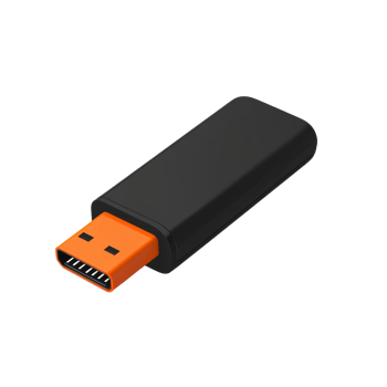 A Black and Orange USB Type C Adapter png
