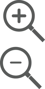 zoom in and out signs vector