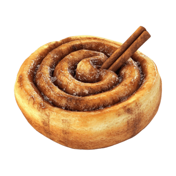 cinnamon roll with cinnamon stick on top of it png