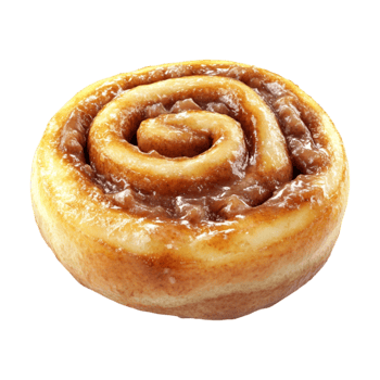 a cinnamon roll on a transparent background png
