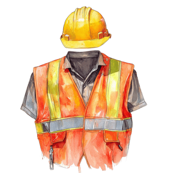 Watercolor Painting of Construction Worker Uniform png