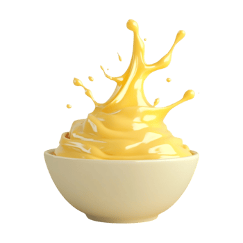 a bowl of yellow liquid with a splash on it png
