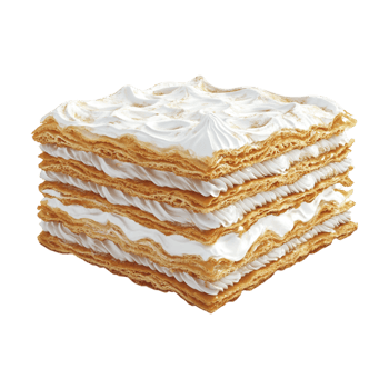 a stack of layered cake with cream on top png