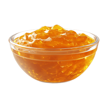 orange jelly in a bowl on a transparent background png