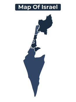 Map of Israel political map regions illustration vector