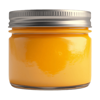 orange jar of honey on transparent background png