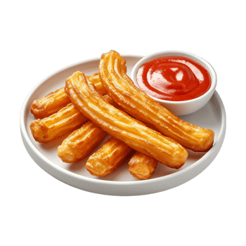 churros with sauce on a plate png