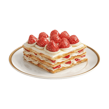 strawberry cream cake on a plate png