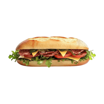 a sub sandwich with lettuce and cheese on it png