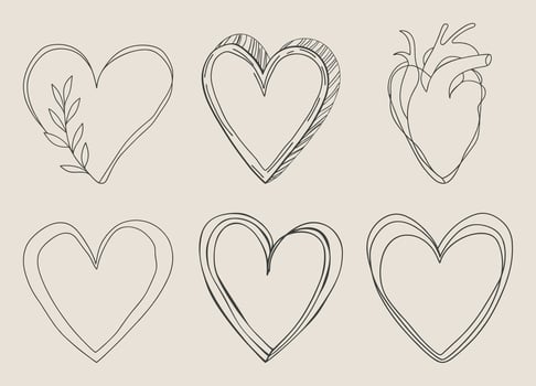 Minimalist Hand Drawn Heart Outline vector