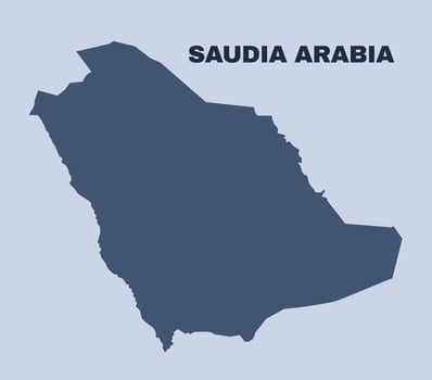 Saudi Arabia map simple flat vector