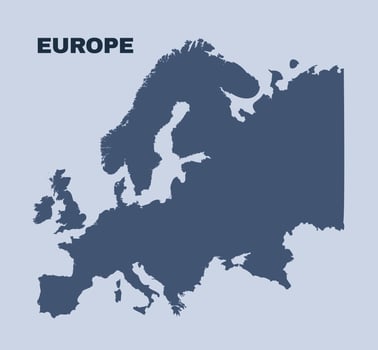Europe map simple flat vector