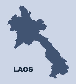 Laos map simple flat vector