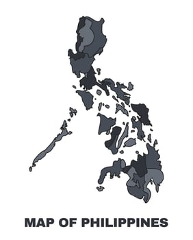 Philippines political map border of regions outline set vector