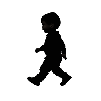 3D Vector Silhouette of a Baby Walking png