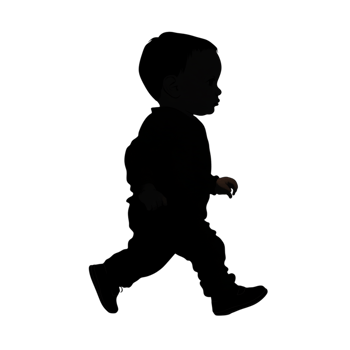 3D Vector Silhouette of a Baby Walking png