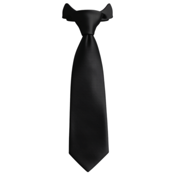 PNG Classic Black Necktie Against Transparent Background for Professional Branding or Fashion Accessories