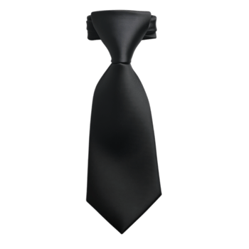 PNG Classic Black Necktie Against Transparent Background for Professional Branding or Fashion Accessories