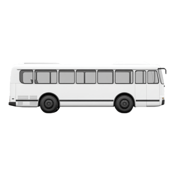 White Passenger Bus Isolated Against transparent Background png