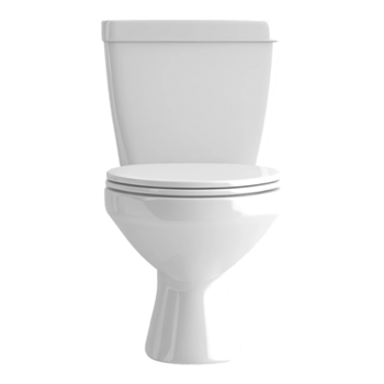 White Ceramic Toilet Bowl isolated against transparent background png