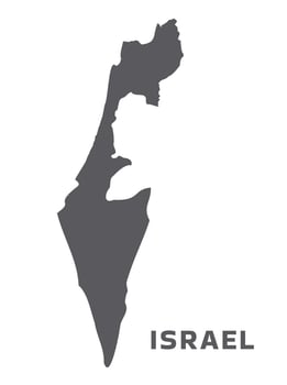 Simple flat Israel map grey illustration vector
