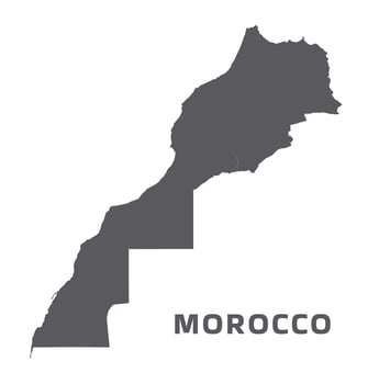 Simple flat Morocco map grey illustration vector