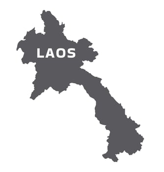 Simple flat Laos map grey illustration vector