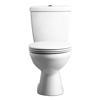 White Ceramic Toilet Bowl isolated against transparent background png