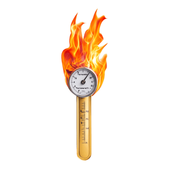 Thermometer with Flames Isolated Against transparent Background png