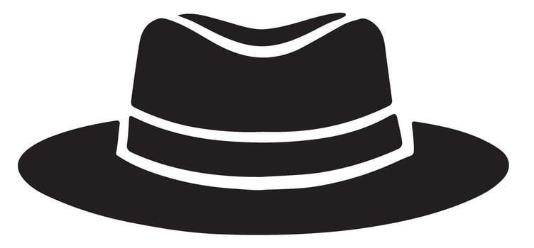 Classic Fedora Hat Silhouette Illustration for Vintage Designs vector