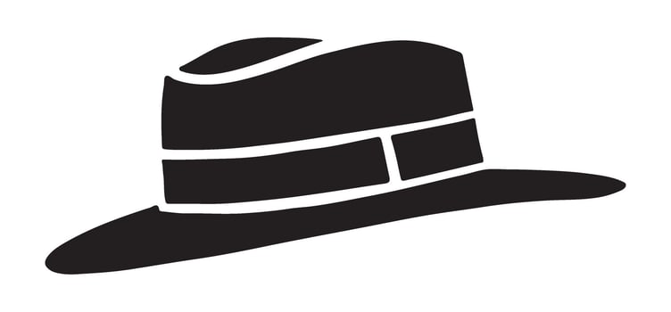 Classic Fedora Hat Silhouette Illustration for Fashion vector