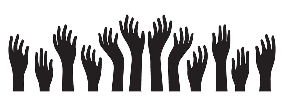 Reaching Hands Silhouette Illustration for Unity vector