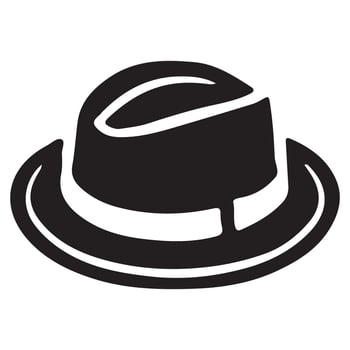 Classic Fedora Hat Silhouette Illustration Design vector