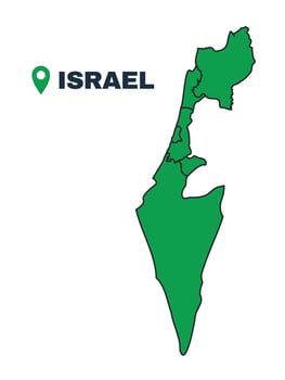 Israel simple flat illustration map vector
