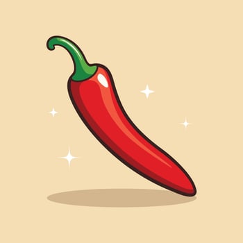 Chili Floating Cartoon Icon Design Illustration Food Vegetable Icon Concept Flat Style vector