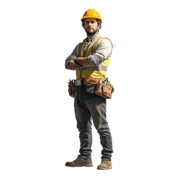 Man at Work Isolated Against a Transparent Background png