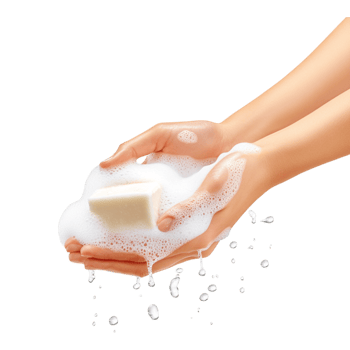 Person Washing Hands with Soap Isolated on Transparent Background png