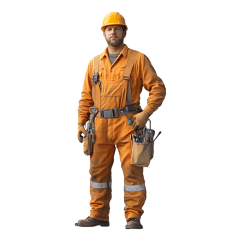 Man at Work Isolated Against a Transparent Background png