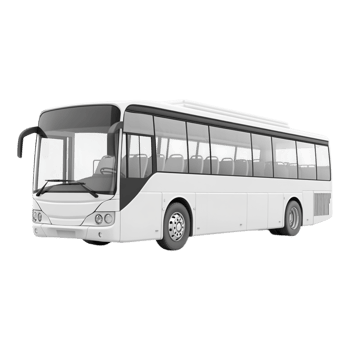 White Passenger Bus Isolated Against transparent Background png