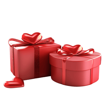 PNG 3D Valentine's Day gift box Against transparent Background Celebration or Anniversary Celebration Design for Romantic Themes, Event Invitations, or Love-Themed Projects