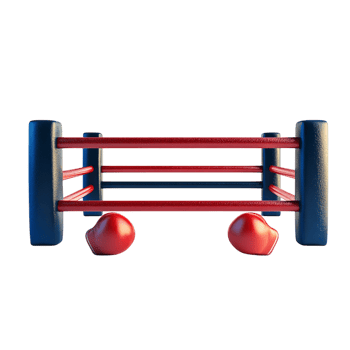 Boxing Ring - 3D Rendering Against White Background png
